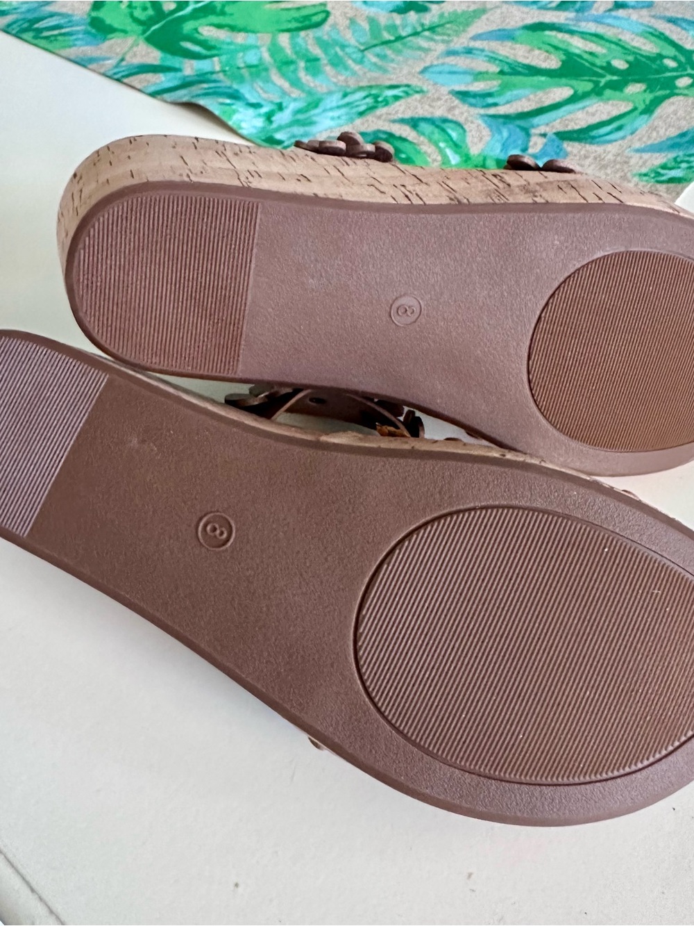 Corkys Floral Applique Wedge Sandals - leather, Never Worn! - Picture 8 of 9